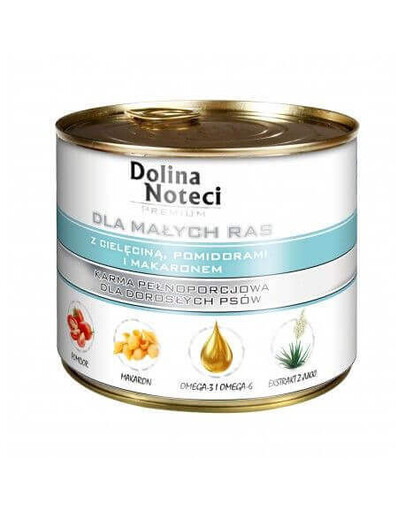 DOLINA NOTECI Premium - veau, tomates et pâtes pour chiens adultes de petite race - 185g