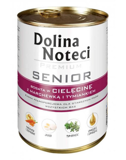 DOLINA NOTECI Premium Senior - Riche en veau, carotte et thym pour chiens âgés - 400g
