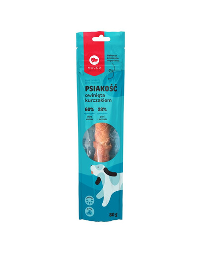 MACED Bâtonnet à piquer enveloppé de viande de poulet 25 cm