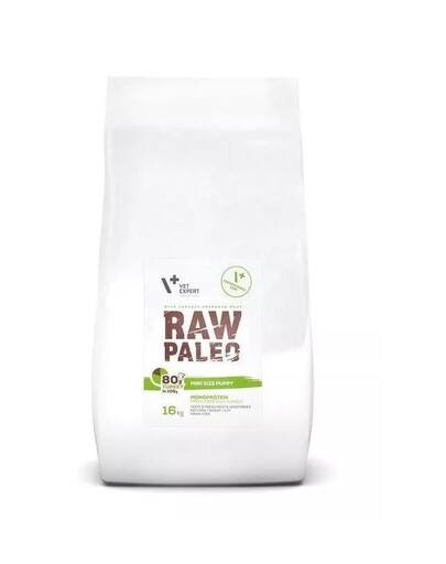 VETEXPERT RAW PALEO Puppy Mini Turkey - Croquettes de dinde pour chiots de petites races - 16 kg