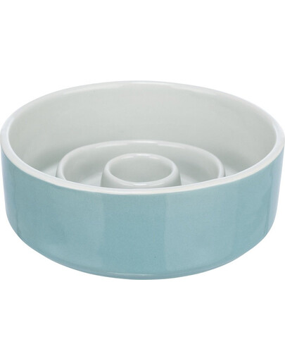 TRIXIE Slow Feeding Bol en céramique gris/bleu 0.45 l