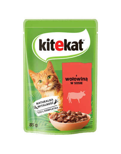 KITEKAT Boeuf en sauce 28x85 g pour les chats adultes