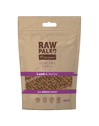 VETEXPERT RAW PALEO Healthy Grain Adult Lamb 80g pour chiens adultes avec agneau