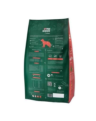 PAN MIĘSKO - aux herbes, boeuf et lapin pour chiens de races moyennes - M 9 kg