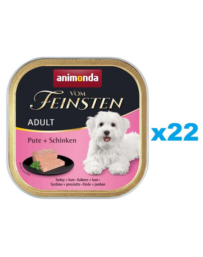 ANIMONDA Vom Feinsten Adult Turkey&Ham - dinde et jambon pour chiens adultes 22x150 g