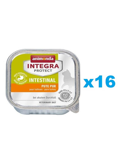 ANIMONDA Integra Protect Intestinal Aliment humide avec dinde pure pour les chats souffrant de problèmes intestinaux 16x100 g