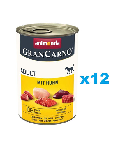 ANIMONDA Gran Carno Adult with Chicken - au poulet pour chiens adultes 12x400 g
