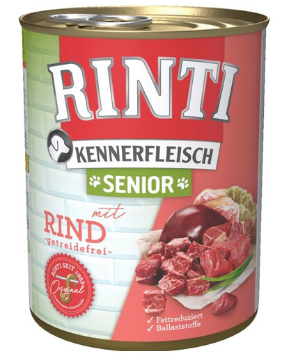 RINTI Kennerfleish Senior Beef - avec du bœuf pour les chiens âgés - 800 g