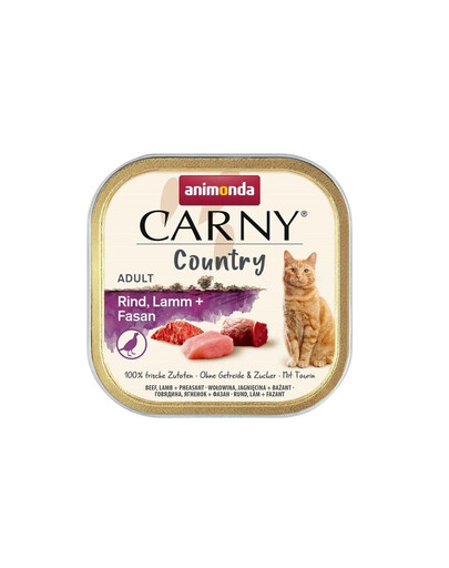 ANIMONDA Carny Country Adult Beef&Lamb&Pheasant Bœuf, Agneau & Faisan pour chats adultes 100 g