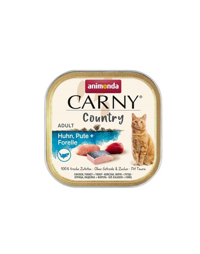 ANIMONDA Carny Country Adult Chicken&Turkey&Trout Poulet, Dinde & Truite pour chats adultes 100 g