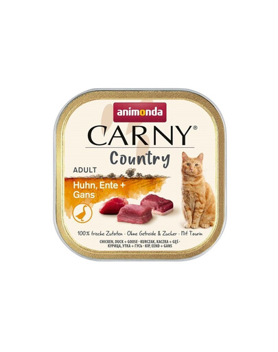 ANIMONDA Carny Country Adult Chicken&Duck&Goose Poulet, Canard & Oie pour chats adultes 100 g