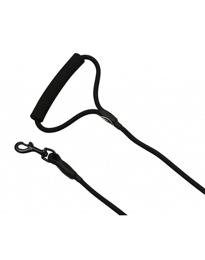 PET NOVA Laisse en nylon. corde 0,8cm x 120cm poignée en néoprène, noir