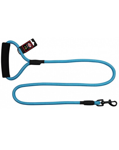 PET NOVA Laisse en nylon. corde 1.2cm x 120cm poignée néoprène, bleu