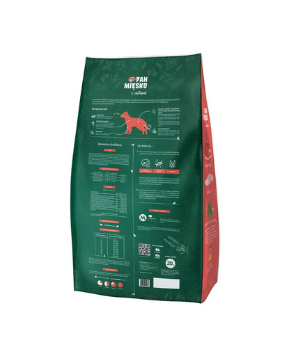PAN MIĘSKO - aux herbes, boeuf et lapin pour chiens de races moyennes - M 20 kg