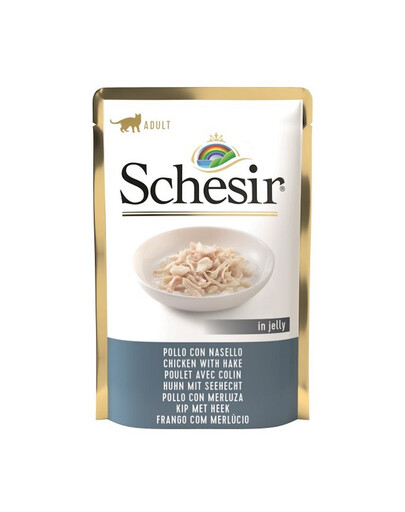 SCHESIR Jelly Adult Chicken Fillets&Cod 85g Poulet avec colin en gelée