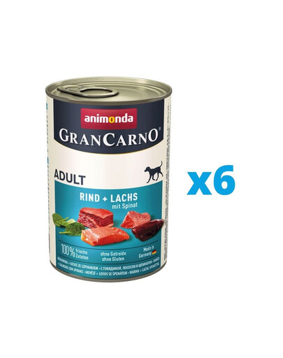 ANIMONDA GranCarno Set avec bœuf, saumon et épinards 6 x 400 g