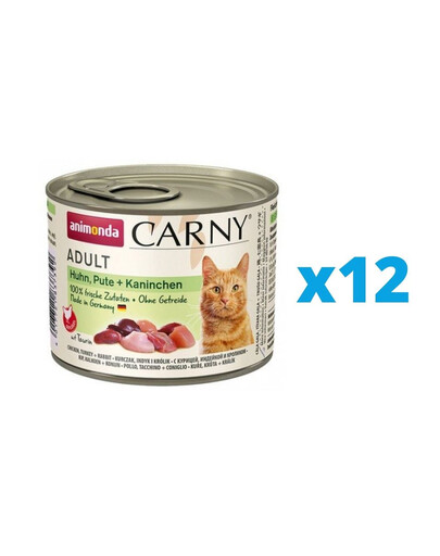 ANIMONDA Carny Adult nourriture pour chats en boîte 12 x 200g