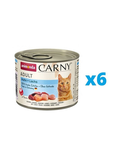 ANIMONDA Carny Adult Nourriture pour chat sans céreals 6 x 200g
