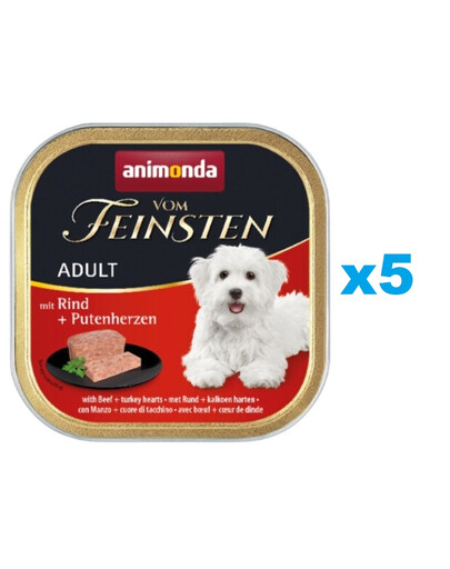 ANIMONDA Vom Feinsten Classic avec cœurs de bœuf et de dinde 5 x 150 g