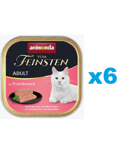 ANIMONDA Vom Feinsten Adult Aliments humides avec des cœurs de dinde 6x100 g