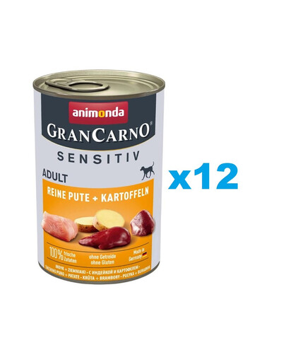 ANIMONDA Grancarno Sensitive dinde et pommes de terre 12x400 g