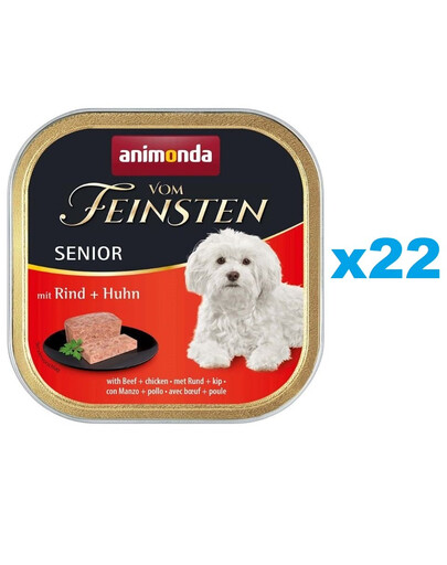 ANIMONDA Vom Feinsten Senior with Beef, Chicken - avec bœuf et poulet pour chiens âgés 22x150 g