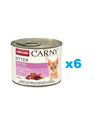 ANIMONDA Carny Kitten Baby Pâté pour chatons 6x200 g