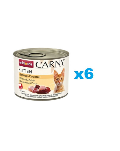 ANIMONDA Carny Kitten Poultry Cocktail - cocktail de volaille pour chatons 6x200 g
