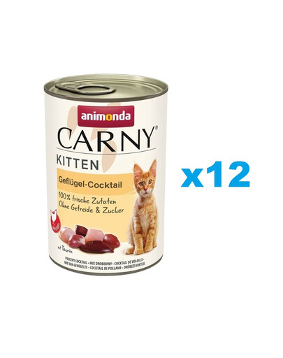 ANIMONDA Carny Kitten Poultry Cocktail - Coktail de volailles pour chatons 12x400 g