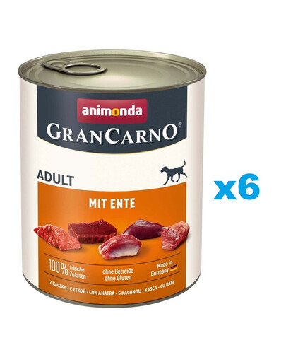 ANIMONDA Gran Carno Adult with Duck Barquette au canard pour chiens adultes 6x800 g