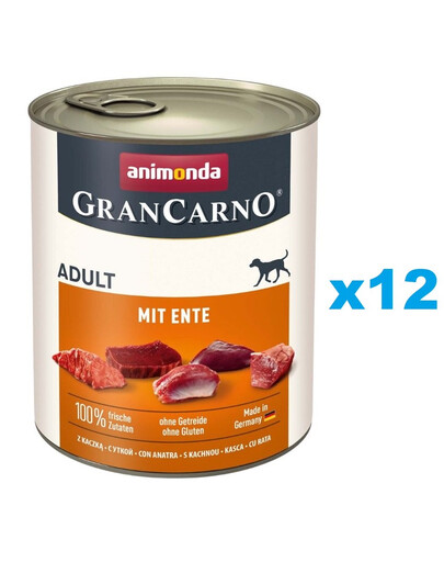 ANIMONDA Gran Carno Adult with Duck - avec du canard pour chiens adultes 12x800 g