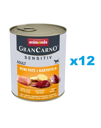 ANIMONDA Grancarno Sensitive dinde et pommes de terre 12x800 g