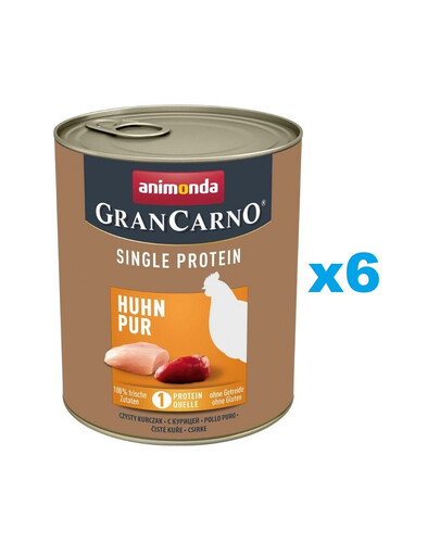ANIMONDA Gran Carno Single Protein Adult Chicken pur - poulet pour chiens adultes 6x800 g