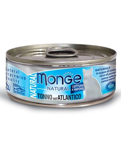 MONGE Natural Cat Thon de l'Atlantique 80g