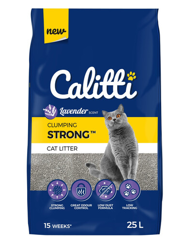 CALITTI Strong Litière pour chat bentonite lavande 25 l