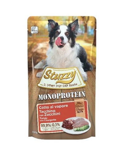 STUZZY Dog Monoprotéine Dinde et Courgette 150 g nourriture hypoallergénique pour chiens