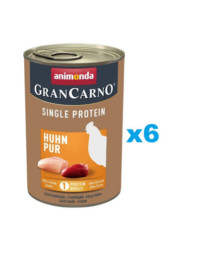 ANIMONDA Gran Carno Single Protein Adult Chicken Pur - poulet pour chiens adultes 6x400 g
