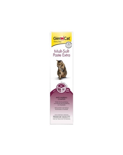 GIMCAT Every Day Malt-Soft Paste Extra - Pâte au malt favorise excrétion des poils ingérés - 20 g