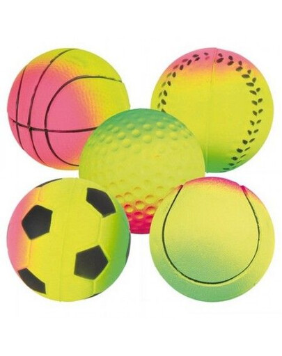 TRIXIE Balles en caoutchouc fluorescentes souple, 15 Pièces/paquet 7 cm