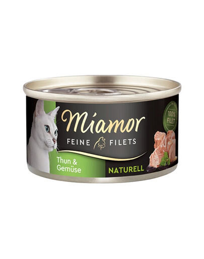 MIAMOR Feine Filets Naturell Tuna&Vegetables - Pâtée thon et légumes dans leur sauce 80g