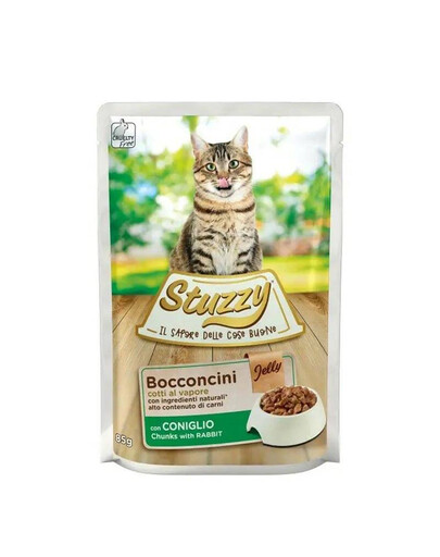 STUZZY Bocconcini Jelly Chunks with Rabbit 85g lapin en gelée pour chats adultes