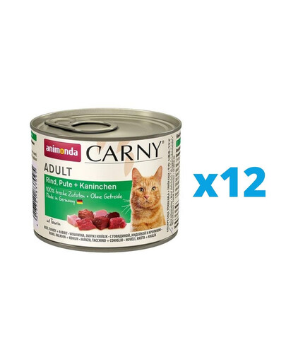 ANIMONDA Carny Adult Boeuf, dinde et lapin 12 x 200 g