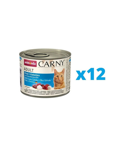 ANIMONDA Carny Boeuf, morue et racines de persil 12 x 200 g