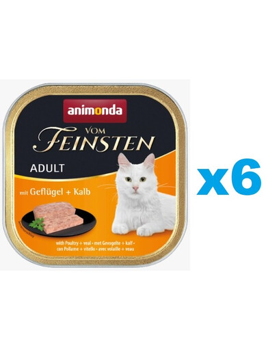ANIMONDA Vom Feinsten Classic Lot volaille et veau 6 x 100 g