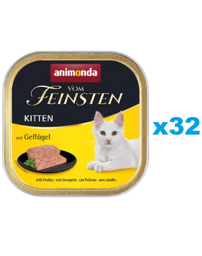 ANIMONDA Vom Feinsten avec de la volaille pour chatons 32x100 g