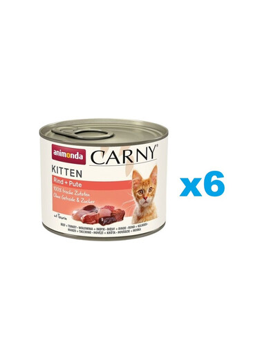 ANIMONDA Carny Kitten Beef&Turkey - bœuf et dinde pour chatons 6x200 g