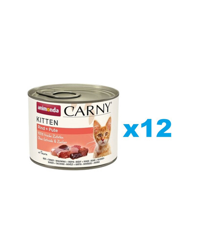 ANIMONDA Carny Kitten Beef&Turkey - bœuf et dinde pour chatons 12x200 g