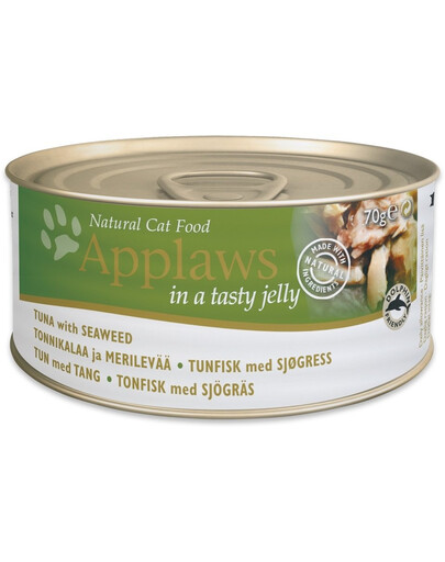 APPLAWS Cat - Nourriture humide au thon et aux algues en gelée pour chat adulte - 6 x 70 g