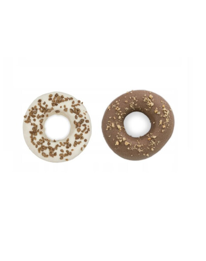 LOLO PETS - Donuts à la vanille et au chocolat-noisette pour chiens - 2 pièces - 120 g