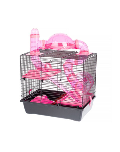 INTERZOO Rocky + Terrace Cage à hamster 42 cm rose